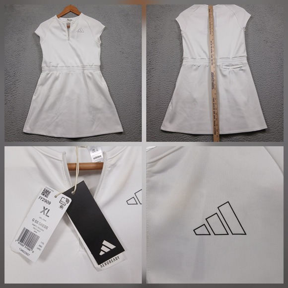 adidas Dresses & Skirts - Adidas Golf Dress Women's XL White Aeroready Short Sleeve Zip New‎